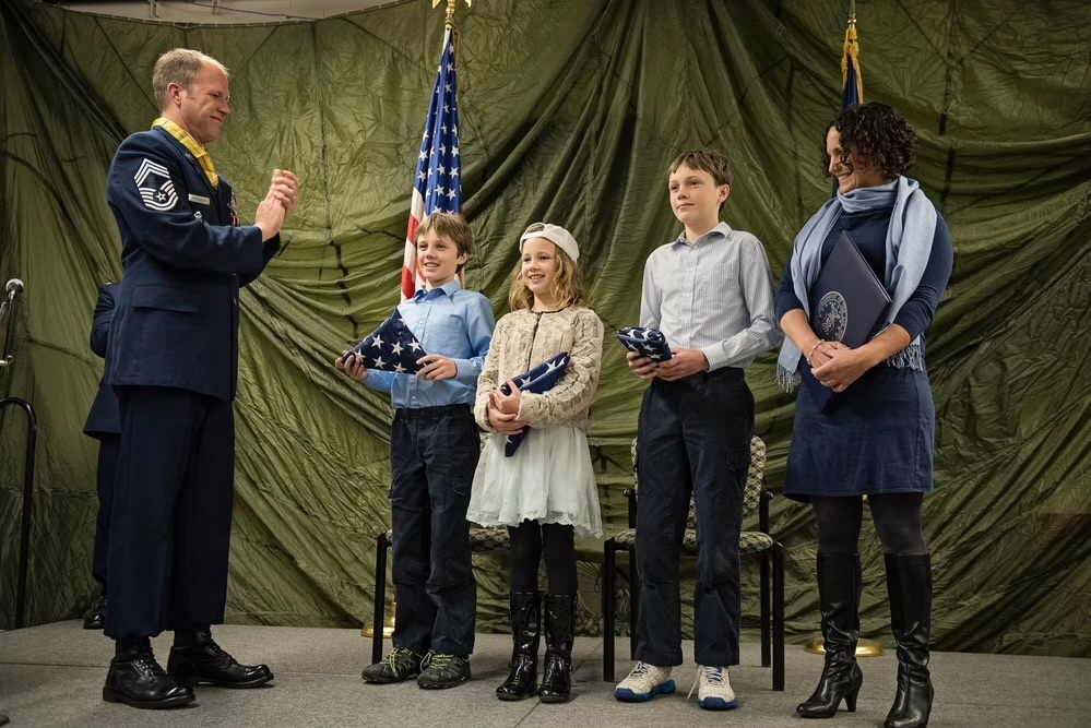 Paul Barendregt and his family at his 2016 retirement ceremony from the Alaska Air National Guard.