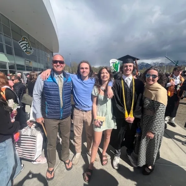 Paul Barendregt and his family at his middle son's high school graduation